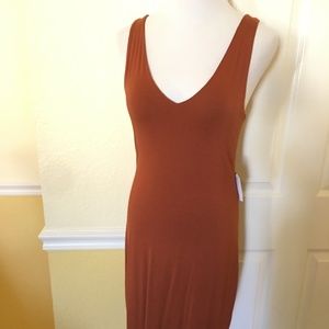 Rust Body-Con Tank Style Dress with lining, NWT